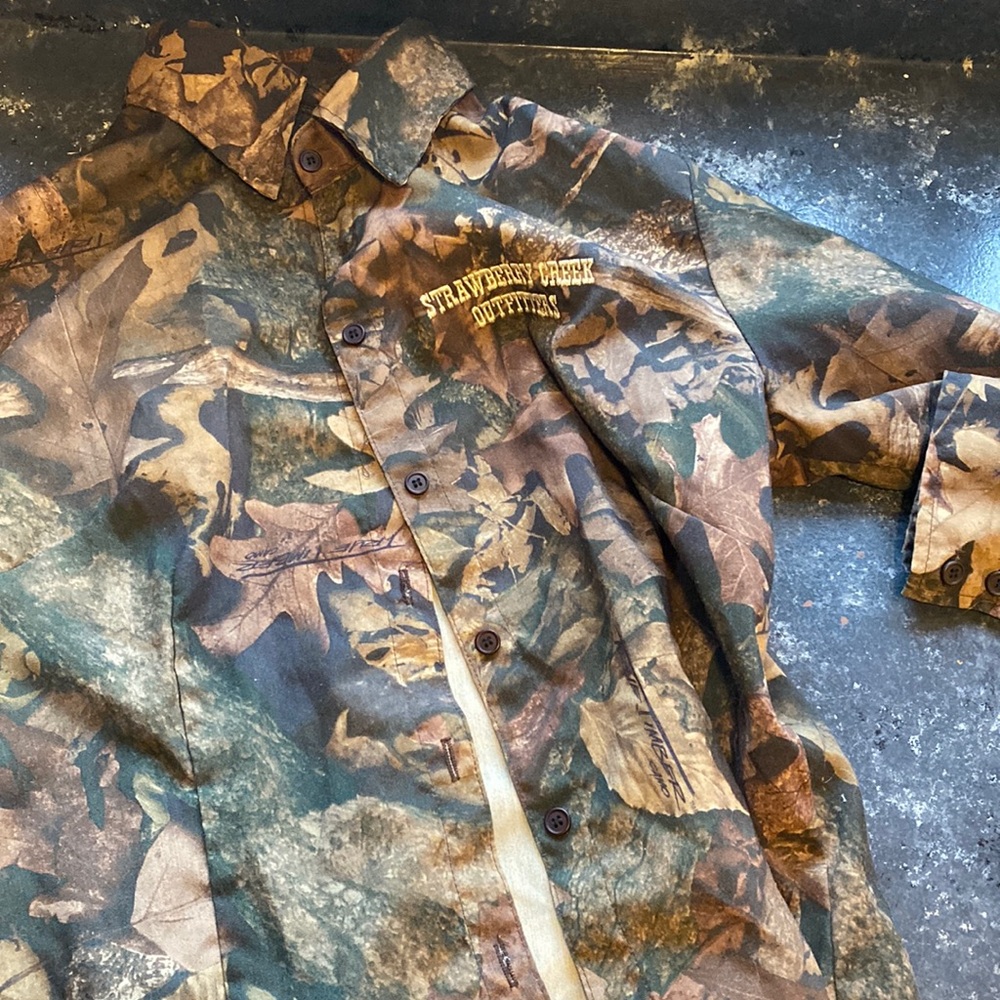 Women’s camo button down